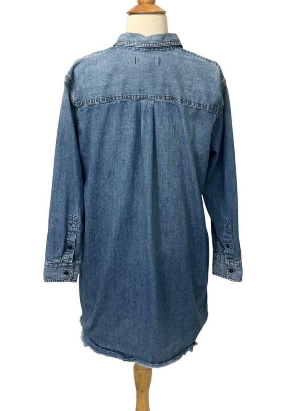 Madewell Womens Denim Oversized Ex-Boyfriend Shirtdress Dress Mini Pocket Size S - Picture 7 of 13